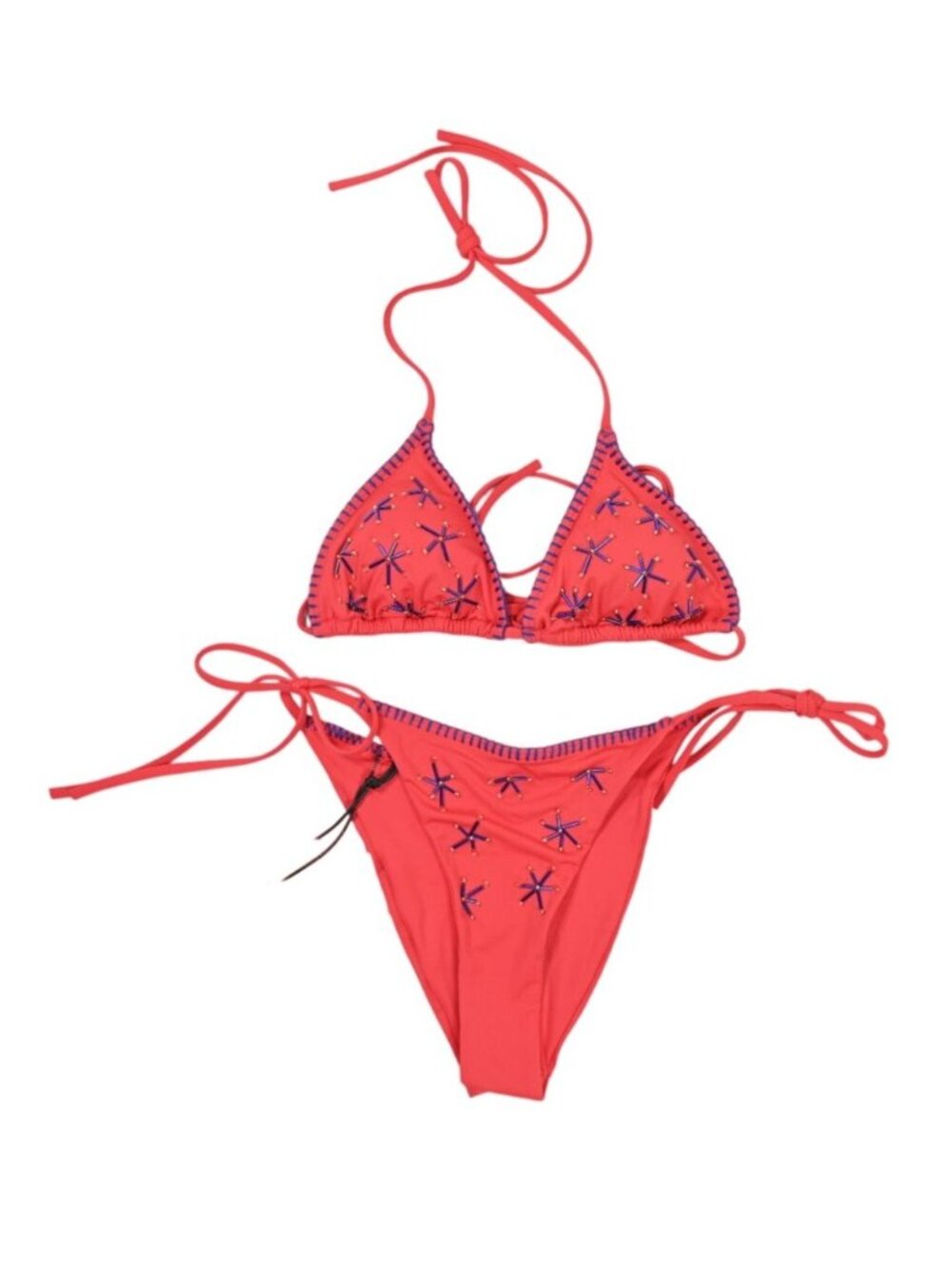 STAUD Lido Top & Sisley Bottoms Bikini Set in Painted Foulard